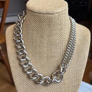 Express Chunky Chain Mixed Link Statement Collar Necklace